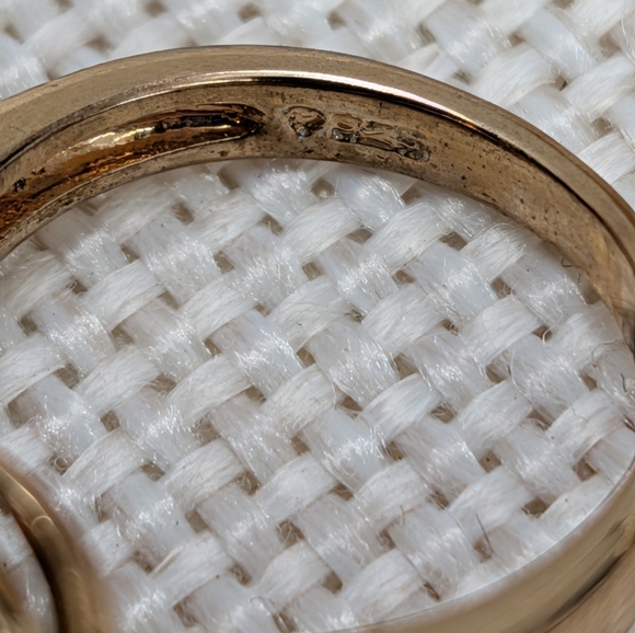 ✨ Vintage 925 Gold Overlay Green Gemstone Ring Size 4.75 - Picture 8 of 17